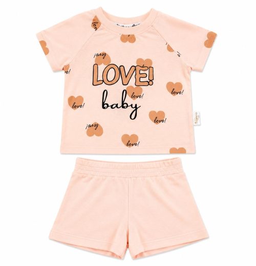 Baby Girls 2pc 'Love' Heart T Shirt & Shorts Set (6-24M)