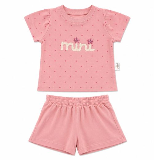 Baby Girls 2pc 'mini' Polka Dot T Shirt & Shorts Set (6-24M)