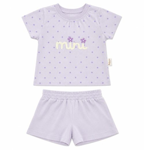 Baby Girls 2pc 'mini' Polka Dot T Shirt & Shorts Set (6-24M)