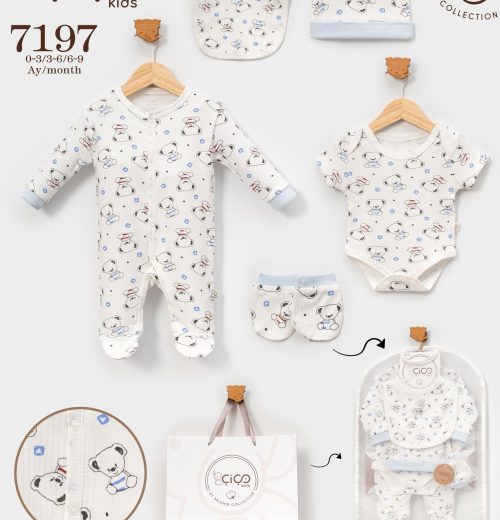Baby Boys Teddy 5pc Gift Set (0-9m)