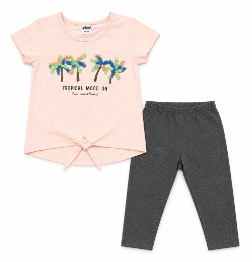 Girls 2pc Tropical Tie up Top & Leggings Set (8-14Y)