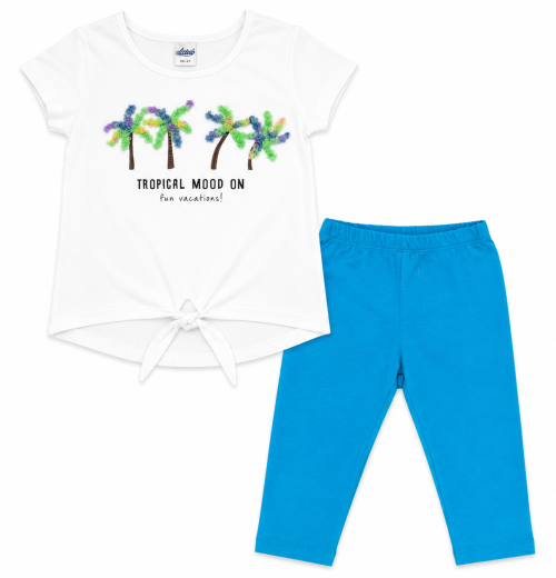 Girls 2pc Tropical Tie up Top & Leggings Set (8-14Y)