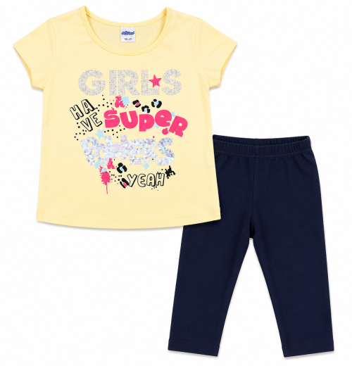 Girls 2pc 'SUPER' Diamante Top & Leggings Set (8-14Y)