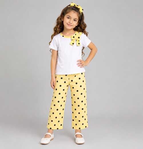 Girls 2pc Polka Dot Top & Trousers Set (4-14Y)