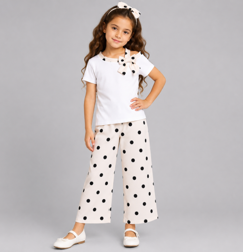 Girls 2pc Polka Dot Top & Trousers Set (4-14Y)