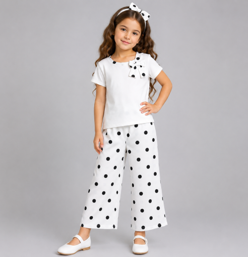Girls 2pc Polka Dot Top & Trousers Set (4-14Y)