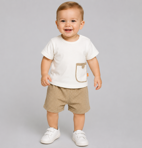 Baby Boys 2pc Front Pocket Top & Shorts Set (9-24M)