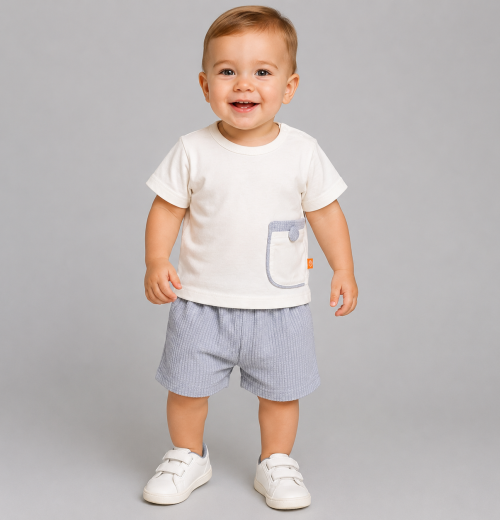 Baby Boys 2pc Front Pocket Top & Shorts Set (9-24M)