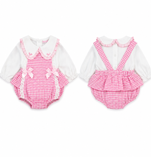 IMG 4337 Baby Girls 2pc Spanish Lace Romper & Bow Top Set (0-6m)