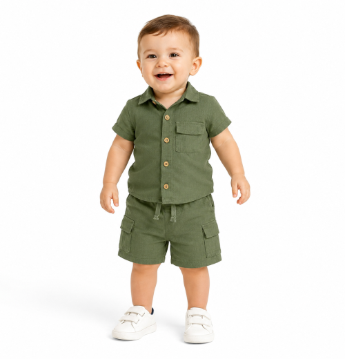 Baby Boys 2pc Summer Shirt & Shorts Set (6-36m)