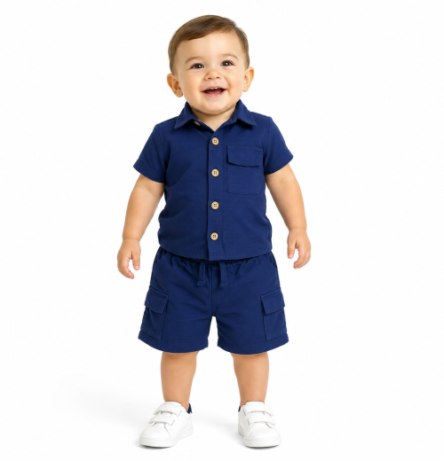Baby Boys 2pc Summer Shirt & Shorts Set (6-36m)