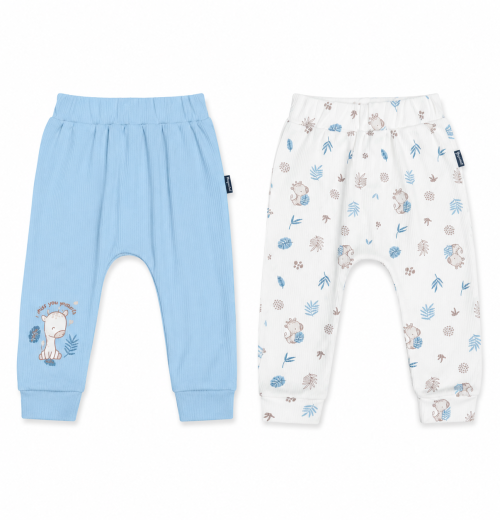Baby Boys Twin Pack Giraffe Bottoms Set (3-18m)
