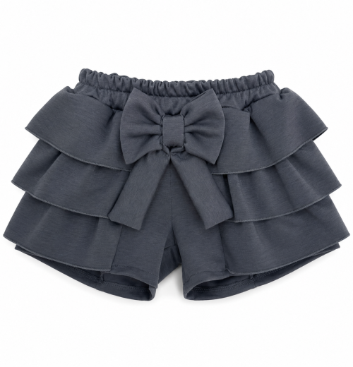 Girls Grey School Layered Shorts (4-12y)