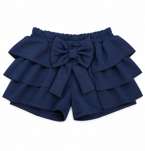 Girls Navy School Layered Shorts (4-12y)