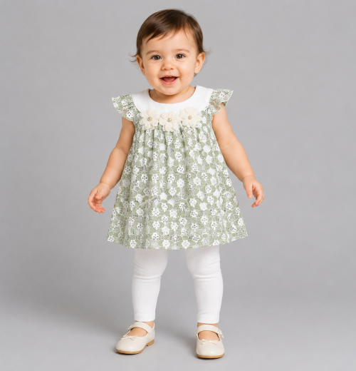 Baby Girls 2pc Floral Lace Top & Leggings Set (6-24m)