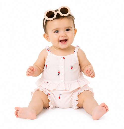 Baby Girls 2pc Stripe Summer Set with Sunglasses (3-24m)
