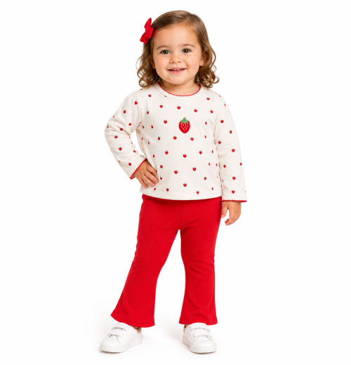 Baby Girls 2pc Strawberry Top & Bottoms Set (9-24M)