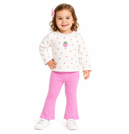 Baby Girls 2pc Strawberry Top & Bottoms Set (9-24M)