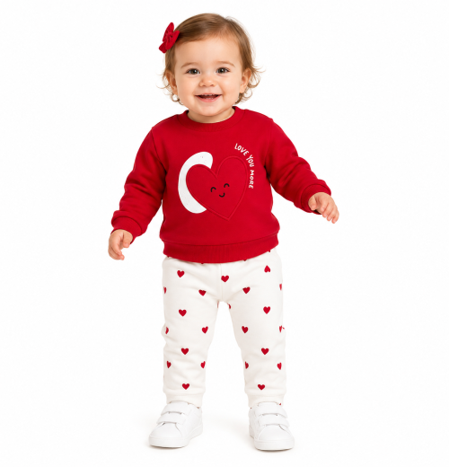 Baby Girls 2pc Smile Heart Top & Bottoms Set (9-24M)