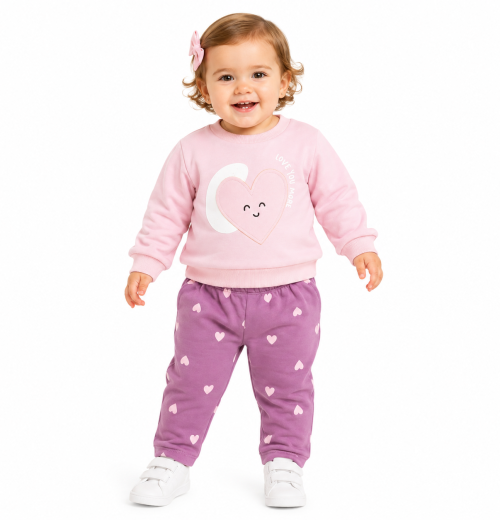 Baby Girls 2pc Smile Heart Top & Bottoms Set (9-24M)