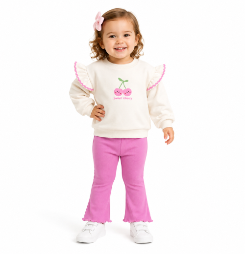 Baby Girls 2pc Sweet Cherry Top & Bottoms Set (9-24M)