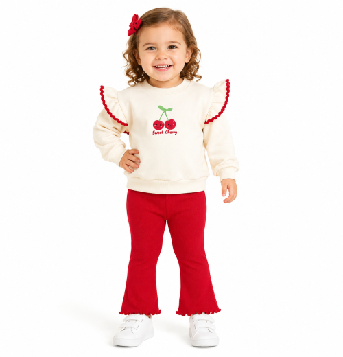 Baby Girls 2pc Sweet Cherry Top & Bottoms Set (9-24M)