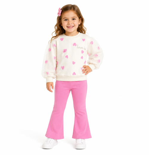 Girls 2pc Heart Top & Bottoms Set (2-5Y)