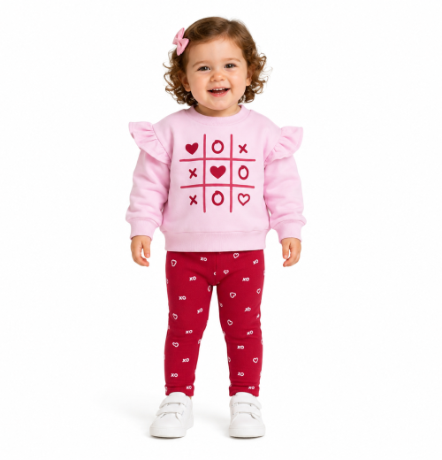 Baby Girls 2pc Noughts & Crosses Top & Bottoms Set (9-24M)