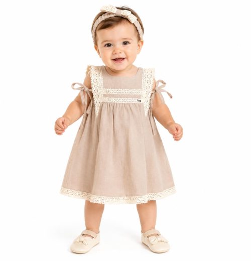 Baby Girls Spanish Lace Dress & Headband Set (3-24m)