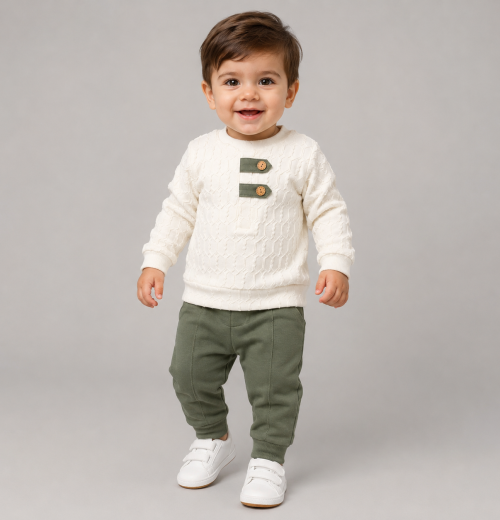 Baby Boys 2-Pc Textured Sweatshirt & Jogger Set (9-24M)
