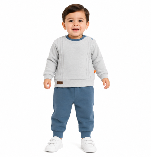 Baby Boys 2-Pc Textured Sweatshirt & Jogger Set (9-24M)