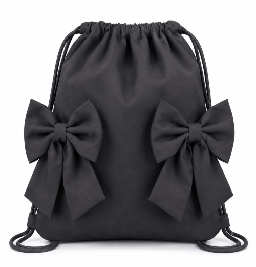 Grey School Double Bow Bag
