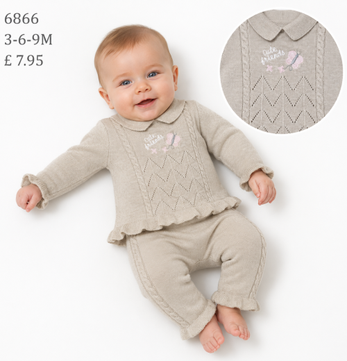Baby Girls 2pc Butterfly Knitted Set (3-9m)