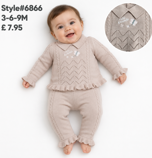 Baby Girls 2pc Butterfly Knitted Set (3-9m)