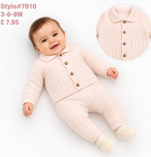Baby Girls 2pc Cable Knit Set (3-9m)