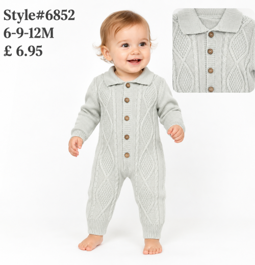 Baby All in One Button Knitted Romper (6-12m)