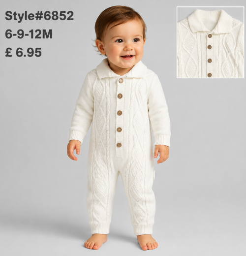 Baby All in One Button Knitted Romper (6-12m)