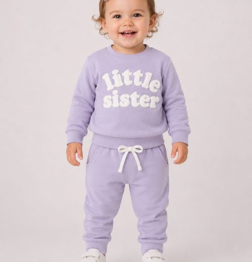 Baby Girls 2pc 'little sister' Tracksuit (0-36m)
