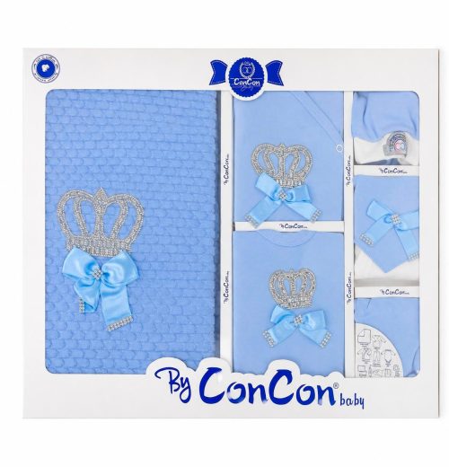 WhatsApp Image 2026 08 03 at 17.15.10 2 Baby Boys 10pc Crown Gift Set with Hat, Mittens & Blanket (0-3m)