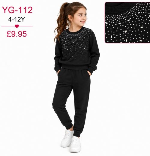Girls 2pc Sequins Top & Bottoms Set (4-12y)