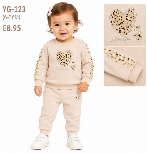 Baby Girls 2pc Sequins Heart Top & Bottoms Set (6-36m)