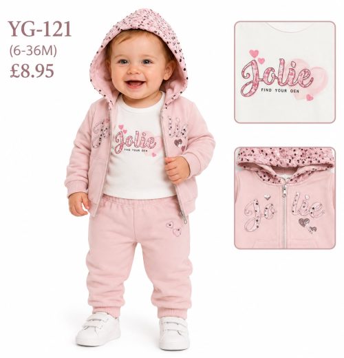 Baby Girls 3pc Sequins Heart Top & Bottoms Set (6-36m)