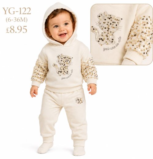 Baby Girls 2pc Sequins Kitty Top & Bottoms Set (6-36m)