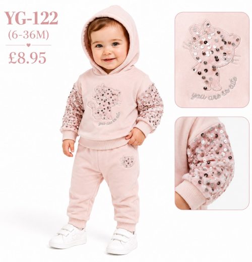 Baby Girls 2pc Sequins Kitty Top & Bottoms Set (6-36m)