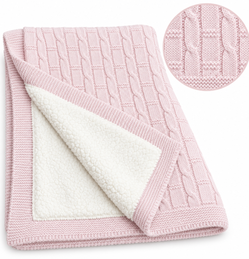 Baby Girls Knitted Lined Shawl