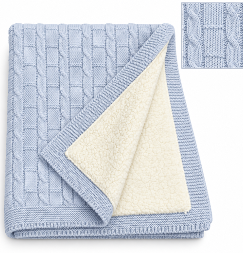 Baby Boys Knitted Lined Shawl