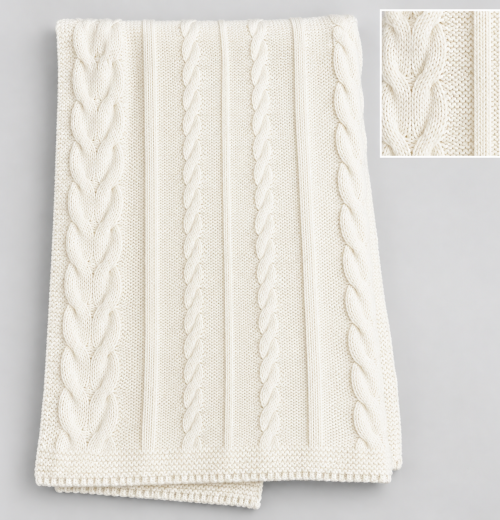 Baby Cream Knitted Shawl