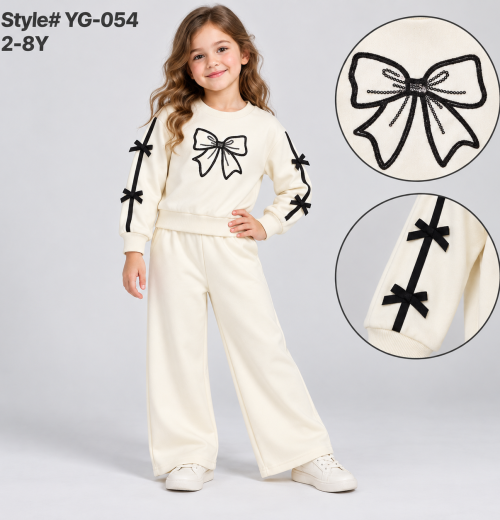 Girls 2pc Sequins Bow Sleeve Tracksuit (2-8y)