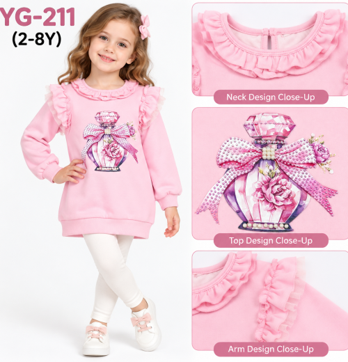 Girls Perfume Diamante Ruffle Dress (2-8y)