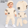 IMG 6844 Baby Boys 3pc Cable Knitted Top & Bottoms Set with Hat (0-12m)